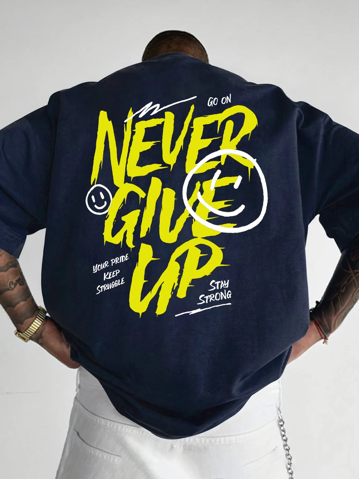Never Give Up T-Shirt Unissexo | Streetwear NUVORA