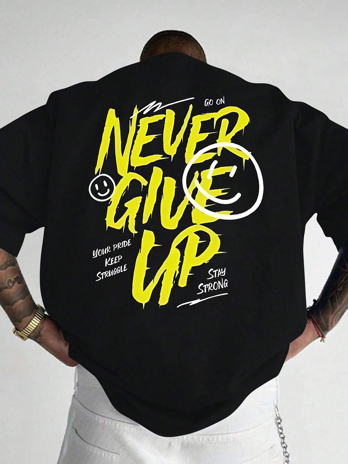 Never Give Up T-Shirt Unissexo | Streetwear NUVORA